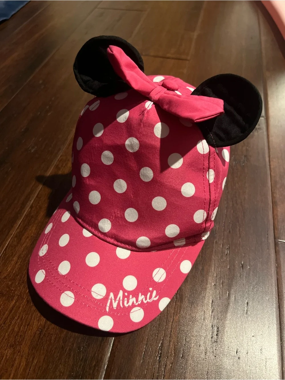 Disney Pink and White Polka Dot Minnie Hat with Black Ears